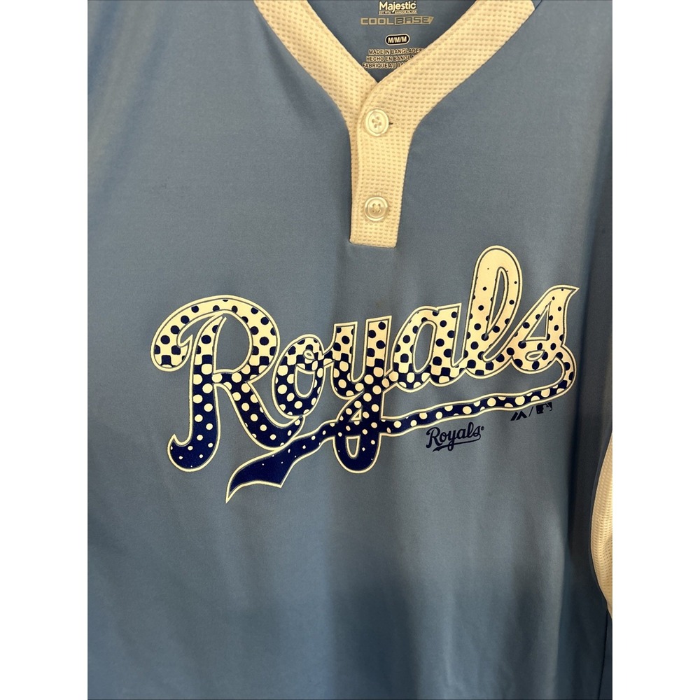 Women's Kansas City Royals "Snyder" #3 Light Blue Majestic Jersey Size Medium - Picture 2 of 10